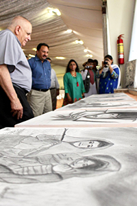 Msgr. Vitillo visiting ICMC office in Islamabad.