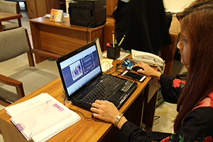 Saira at work. Photo: ICMC/ C. De Luca Saira Bukhari at work