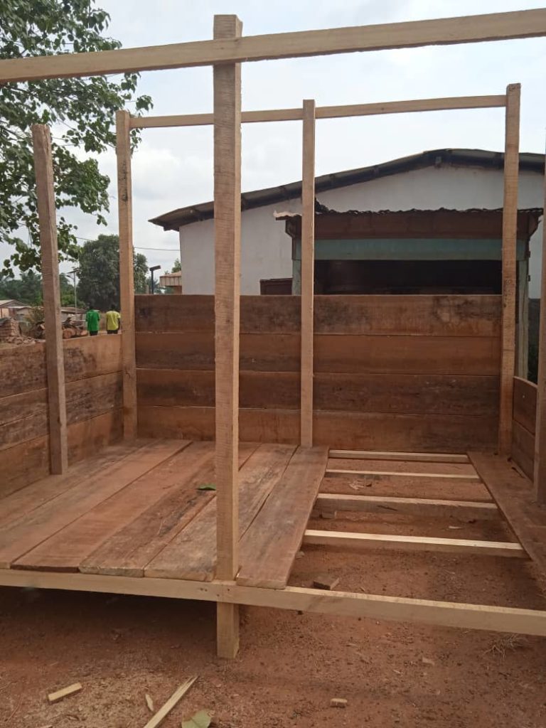 Homes for returnees under construction by ICMC member in the Central African Republic