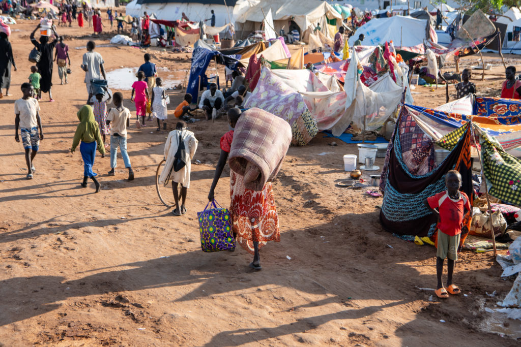 Sudanese refugees and South Sudanese returnees arrive at the UNHCR transit center in Renk, Upper Nile State, South Sudan 