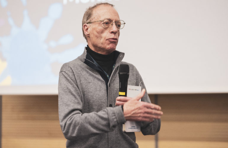 ICMC Director of Policy Stéphane Jaquemet addresses the GFMD Civil Society Preparatory Meeting